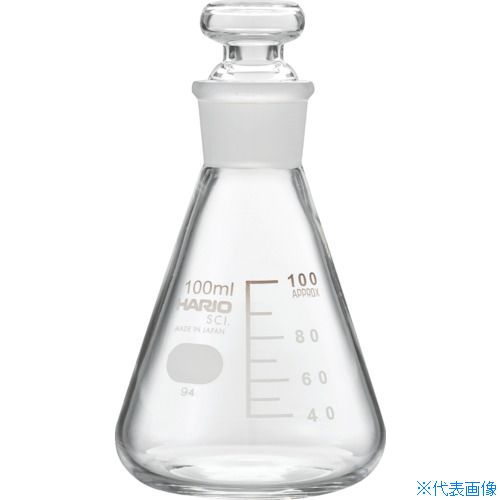 ■HARIO 共栓三角フラスコ100ml(TS22) TSF100SCI(3889960)