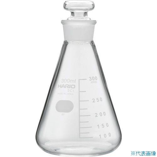 ■HARIO 共栓三角フラスコ300ml(TS27) TSF300SCI(3889962)