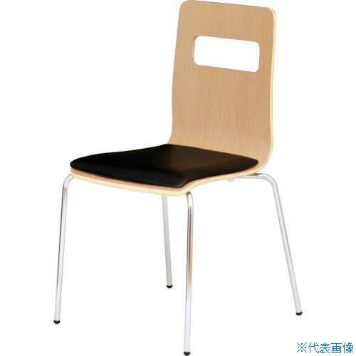 オレンジブック トラスコ中山　TRUSCOTRUSCO 木目調チェア ナチュラル×シルバー ブラッククッション 〔品番:RLESBKNS〕[ 注番:3902246]特長●合板・パッド・脚のカラーが選べるチェアです。●ミーティングスペースや食堂など幅広いシーンで使えます。用途●休憩室や食堂などに。仕様●座幅(mm)：420●座奥行(mm)：430●幅(mm)：502●奥行(mm)：505●高さ(mm)：855●張地：合成皮革(ブラック色)●色：ナチュラル×シルバー脚●背面色：ナチュラル●座面色：ナチュラル●脚色：シルバー●積み重ね：不可●座高(mm)：460仕様2材質/仕上●本体：形成合板メラミン化粧板張り●脚：スチール、クロームメッキ（シルバー）、粉体塗装（ブラック）セット内容/付属品注意●スタッキング不可。●提供不可：chemSHERPA、SDS、ミルシート原産国（名称）日本JANコード4550414131433本体質量4.5kgオレンジブック トラスコ中山　TRUSCOTRUSCO 木目調チェア ナチュラル×シルバー ブラッククッション 〔品番:RLESBKNS〕[注番:3902246][本体質量：4.5kg]分類》オフィス・住設用品》オフィス家具》会議用チェア☆納期情報：メーカー直送品【法人限定＝会社名ご記入お願い致します。】