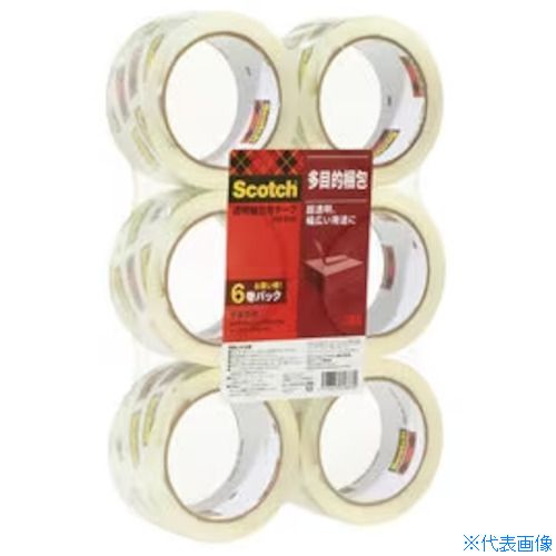 ■3M 透明梱包用テープ 48mmX50m 6巻パック 中・軽量物用 3136PN(3940691)