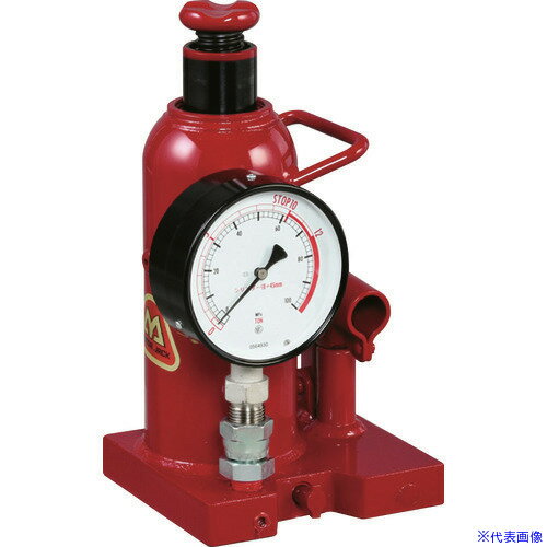 ■MASADA ゲージ付油圧ジャッキ 10TON MH10P(3956504)