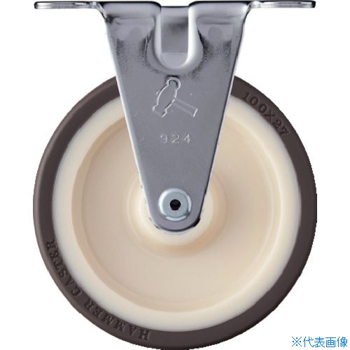 ■ハンマー 固定式ウレタン車輪(ナイロンホイール・ローラーベアリング)100mm 420ERUB100(3984818)