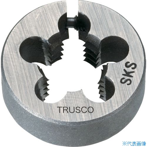 オレンジブック トラスコ中山　TRUSCOTRUSCO 左・アジャスタブル丸ダイス 38径 M5X0.8 (SKS) 〔品番:LT38D5X0.8〕[ 注番:4018929]特長●調整ねじ付なので寸法調整ができます。●ねじ山を修正する時にも使用できます。●丸ダイス38径です。用途●被削材:鉄、軽金属。●おねじ加工用。●並目のねじ山の修正。仕様●呼び寸法：M5●ピッチ(mm)：0.8●外径(mm)：38●厚さ(mm)：13●加工ねじ：メートルねじ仕様2材質/仕上●低合金鋼（SKS2）セット内容/付属品注意●ステンレス製のねじ類には、使用できません。●提供不可：chemSHERPA、SDS原産国（名称）日本JANコード4550414128402本体質量100gオレンジブック トラスコ中山　TRUSCOTRUSCO 左・アジャスタブル丸ダイス 38径 M5X0.8 (SKS) 〔品番:LT38D5X0.8〕[注番:4018929][本体質量：100g]《包装時基本サイズ：50×50×25》〔包装時質量：100g〕分類》切削工具》ねじ切り工具》ダイス☆納期情報：仕入れ先通常在庫品 (欠品の場合有り)