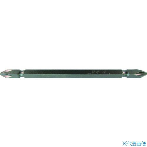 ■近江 両頭ドライバービット 六角6.35mm 溝13差込 刃先+2 全長110mm 硬度N V21W2110(4061888)×10
