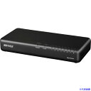■BUFFALO Giga 8ポート スイッチングハブ 電源内蔵 プラスチック筐体 マグネット付 ブラック LSW6GT8NPBK(4106530)