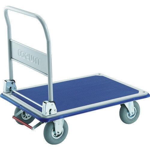 ■TRUSCO プレス製台車 ドンキーカート 915X615 空気入タイヤ ピン式固定車ストッパー付 301NARKB(41453..