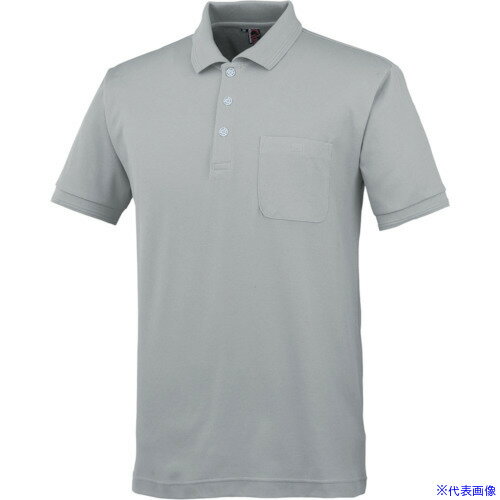■CHUSAN 半袖ポロシャツ(ポケットあり)シルバーM 133426M(4163297)[送料別途見積り][法人・事業所限定][掲外取寄]