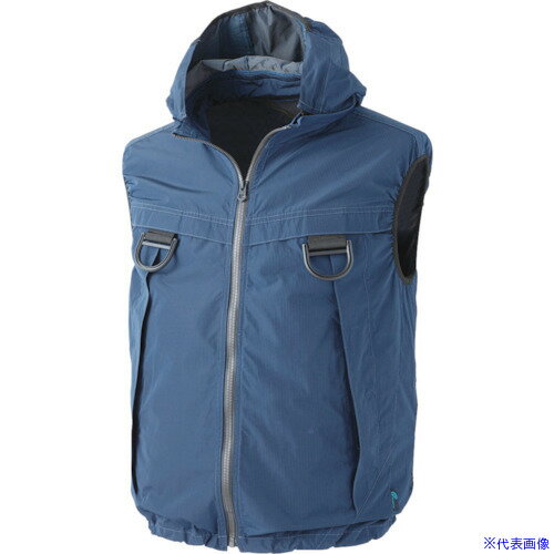 ■CHUSAN WZ ハイクオリティ・ケーブルレスフードベスト ドット・ネイビー XL 9014827XL(4164301)[送料別途見積り][法人・事業所限定][掲外取寄]