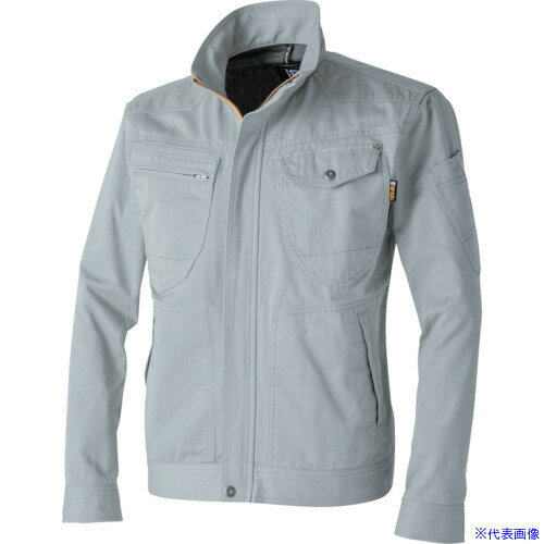 ■CHUSAN 綿100％長袖ブルゾン シルバー 3L 770009263L(4164665)[送料別途見積り][法人・事業所限定][掲外取寄]