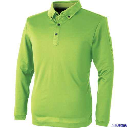 ■CHUSAN パフォーマンスBD 長袖ポロシャツ イエローグリーン L 1110824L(4171023)[送料別途見積り][法..