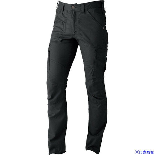 ■CHUSAN ドビースリムストレッチ・カーゴパンツ N・ブラック LL 8056814LL(4174066)[送料別途見積り][法人・事業所限定][掲外取寄]
