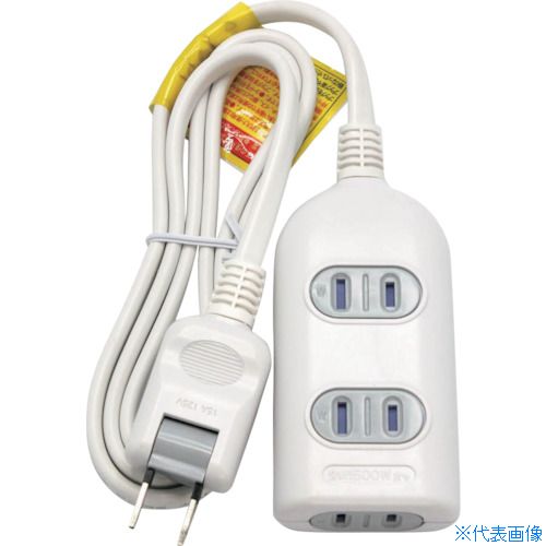 ■STARLIGHT 3個口シャッター付きタップ1m SK3TS01W(4244667)×36[送料別途お見積り][法人限定][外直送]