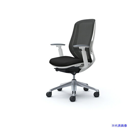 ■OKAMURA シルフィー 可動肘 背メッシュ ハイ ホワイトボディ ハンガー無 ランバー有 アルミ脚 C685BZFMP1(4259651)[送料別途お見積り][法人限定][外直送]
