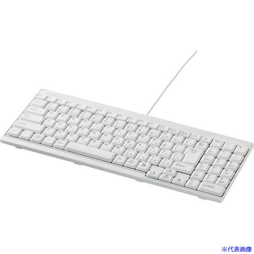 ■BUFFALO USB接続 有線スリムキーボード ホワイト BSKBU14WH(4285779)