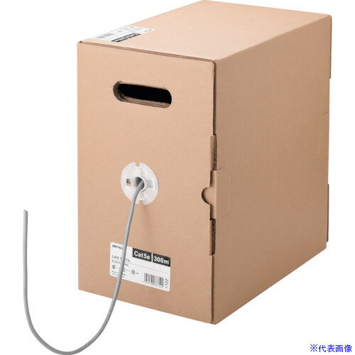 ■BUFFALO Cat5e LANケーブル 300m 単線 ライトグレー BL5E3000LG(4290494)[送料別途お見積り][法人限定..