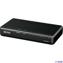 ■BUFFALO Giga 8ポート スイッチングハブ 電源外付け プラスチック筐体 ブラック LSW6GT8EPLBK(4292108)