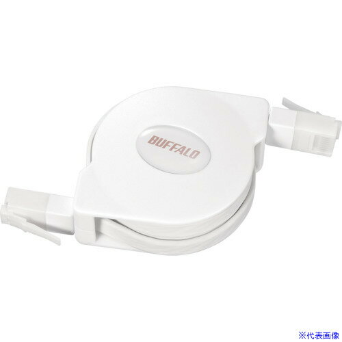 ■BUFFALO ツメの折れないCat6 LANケーブル 巻取式 1.5m ホワイト BL6TM15WH(4295044)[送料別途お見積り..