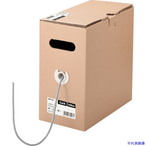 ■BUFFALO Cat6 LANケーブル 100m 単線 ライトグレー BL61000LG(4296620)[送料別途お見積り][法人限定][..