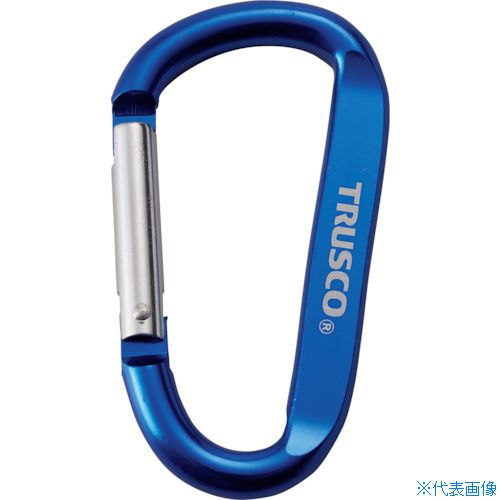 ■TRUSCO まとめ買い カラビナ 線径8mmX80mm D型 ブルー10個 TKN880BL10P(4336598)