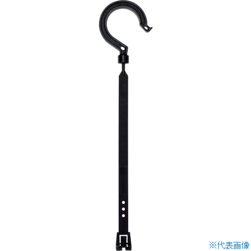 ■NICHIDO 万能フッカー 300mm 単管フック付 【ブラック】 BH300LHBK(4349573)
