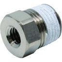 ■PISCO チューブフィッティング 延長継手ブッシュ おねじR1/8 めねじM5×0.8 PF01M5(4426916)