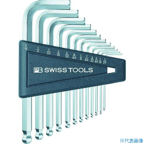 ■PBスイスツールズ ボール付六角棒レンチセット12本組 インチサイズ(ブリスターパック入り) 212ZH12CN(..