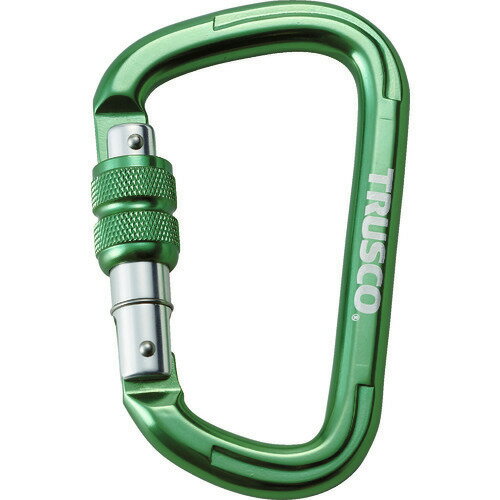 ■TRUSCO ネジロック付カラビナ 線径10.5 110 グリーン TKNNL1111GN(4507185)