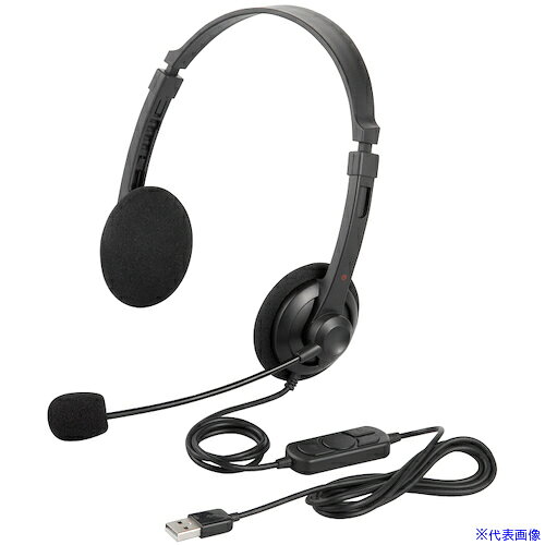 ■BUFFALO 両耳ヘッドバンド式ヘッドセット USB接続 ブラック BSHSUH12BK(4520878)