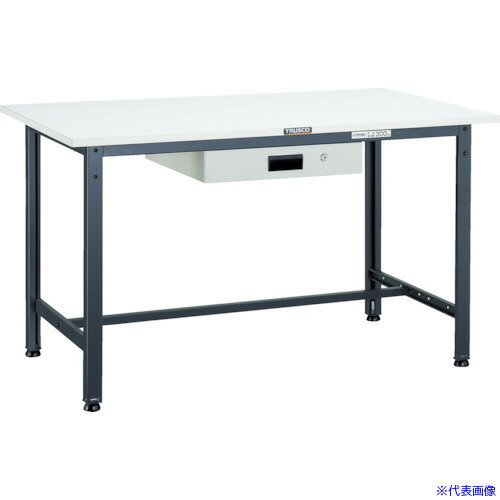 ■TRUSCO 軽荷重作業台(300kg)AE型 900X600XH740 薄型1段引出付 ダークグレー色 AE0960UDK1DG(4542649)[..