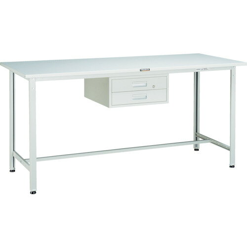 ■TRUSCO 軽荷重立作業台(300kg)HAE型 900X600XH900 2段引出付 ホワイト色 HSAE0960F2W(4544617)[法人限..