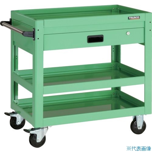 ■TRUSCO ツールワゴン ドルフィン 750X500 1段引出 ヤンググリーン DLWS773VYG(4547829)