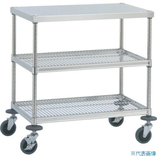 オレンジブック トラスコ中山　TRUSCOCanyon W3型サイドテーブルワゴン 〔品番:W3AS6109〕[ 注番:4583418]特長●旋回部と車軸に密封性が高く回転性能の良い精密ベアリングを採用し、音が静かになりました。用途●各種工場。●クリーンルーム。●研究施設。●医療施設。●厨房。仕様●最大積載量(kg/台)：200●均等積載量(kg/段)：66●間口(mm)：910●奥行(mm)：610●高さ(mm)：815●段数(段)：3●支柱径(mm)：25●棚板調整ピッチ(mm)：25●キャスター径(mm)：100仕様2●組立式●キャスター：自在式 100mm(2個) 自在式(ストッパー付) 100mm(2個)●棚板：上段 平棚板 中段・下段 メッシュ棚板材質/仕上●本体:ステンレス（SUS304）●キャスター金具:スチール●車輪:ゴムセット内容/付属品注意原産国（名称）日本JANコード本体質量22.3kgオレンジブック トラスコ中山　TRUSCOCanyon W3型サイドテーブルワゴン 〔品番:W3AS6109〕[注番:4583418][本体質量：22.3kg]分類》物流・保管用品》ツールワゴン》ステンレス製ワゴン（ボルトレスタイプ）☆納期情報：メーカー直送品（送料元払い）【法人限定＝会社名ご記入お願い致します。】 ※北海道・沖縄・離島は運賃別途商品も含む