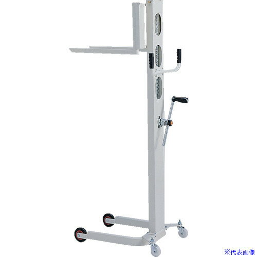 ■KSK フォーク式リフター キャリーリフト 後車輪自在ストッパー付 均等荷重150kg ハンドル回転数24回 C..