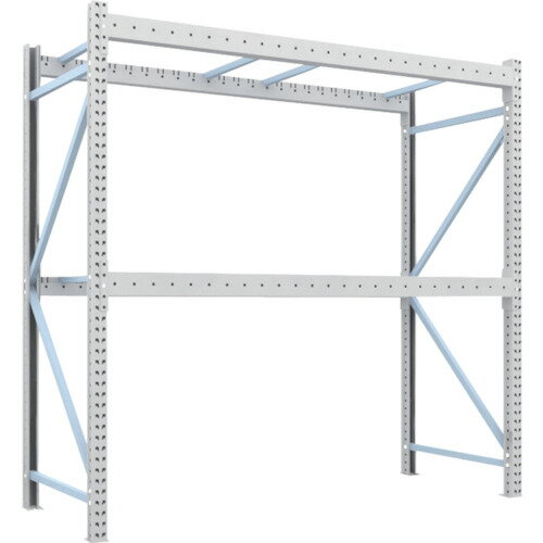 オレンジブック トラスコ中山　TRUSCOTRUSCO 重量パレットラック2トン2500×1000×H2500 2段 単体 〔品番:2D25B25102〕[ 注番:4592018]特長●限られた床面スペースを有効に利用でき、保管物の荷崩れ破損を防ぎます。●優れた強度（均等積載量1〜2t/段対応）で、支柱・ビームは積載物の荷重に適した形状のものを選択でき、強度を追求した設計となっています。●短期間・短納期 規格化された部材によるノックダウン方式により、短期間でラックの設置が完了し、設置後すぐに使えます。●優れた機能性 レイアウト変更・段変更も自在。積層タイプを採用すれば、上部空間はより有効に活用できます。仕様●間口(mm)：2500●奥行(mm)：1000●高さ(mm)：2500●有効間口(mm)：2500●色：ネオグレー●均等積載量(kg/段)：2000●最大積載量(kg/台)：4000●ビーム段数：2●本体仕様：単体型仕様2●ネオグレー色●段調整ピッチ(mm)：50材質/仕上●本体:スチール●本体表面処理:粉体塗装(支柱、ビーム)セット内容/付属品注意●組立費は別途です。●連結型のみではご使用できません。●集中荷重になりますと耐荷重能力は半減します。必ず均等に荷重を分布させてご使用ください。原産国（名称）日本JANコード本体質量137.9kgオレンジブック トラスコ中山　TRUSCOTRUSCO 重量パレットラック2トン2500×1000×H2500 2段 単体 〔品番:2D25B25102〕[注番:4592018][本体質量：137.9kg]《包装時基本サイズ：1000×2500×300》〔包装時質量：138kg〕分類》物流・保管用品》物品棚》パレットラック☆納期情報：メーカー直送品【法人限定＝会社名ご記入お願い致します。】