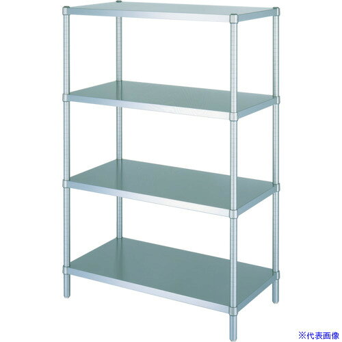 ■シンコー ステンレスラック(ベタ棚タイプ)4段 RBN4型 SUS304 1488×438×1800 RBN415045(4598199)[法人限定][直送元]