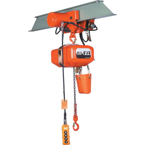 オレンジブック トラスコ中山　TRUSCO象印 FA型電気トロリ結合式電気チェーンブロック1t・6m (FAM−1 6m) 〔品番:FAM01060〕[ 注番:4607732]特長●巻き上げ速度が速いタイプです。●電動式天井走行クレーン併用になると6点（上下、東西南北へ）になり、手元で自由に操作できます。仕様●定格荷重(t)：1.0●標準揚程(m)：6●巻上速度(m/min)50Hz：6.3●巻上速度(m/min)60Hz：7.5●フック間最小距離(mm)：730(625)●時間定格(min)：30●電源(V)：三相200●電源コード長さ(m)：0.5●適合横行レール幅(mm)：75-100-125-150仕様2●1速形●操作電圧：24V●4点押ボタン式●横行モーター出力：0.4kW●JIS規格品(JIS B 8815)●トロリー：電動走行式●横行速度：20m/min(50Hz)、24m/min(60Hz)材質/仕上●ロードチェーン:特殊合金鋼セット内容/付属品注意●フック間最小距離の()は本体フックを外し直接トロリーに取り付けた場合の数値です。原産国（名称）日本JANコード本体質量91kgオレンジブック トラスコ中山　TRUSCO象印 FA型電気トロリ結合式電気チェーンブロック1t・6m (FAM−1 6m) 〔品番:FAM01060〕[注番:4607732][本体質量：91kg]《包装時基本サイズ：650×580×670》〔包装時質量：91kg〕分類》荷役用品》チェーンブロック・クレーン》電気チェーンブロック☆納期情報：メーカー直送品【法人限定＝会社名ご記入お願い致します。】