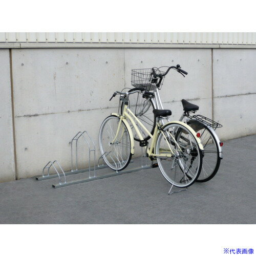 ■DAIKEN 平置き自転車ラック前輪差込式サイクルスタンド 4台収容ピッチ400 CSM4(4618963)[送料別途見積り][法人・事業所限定][直送]