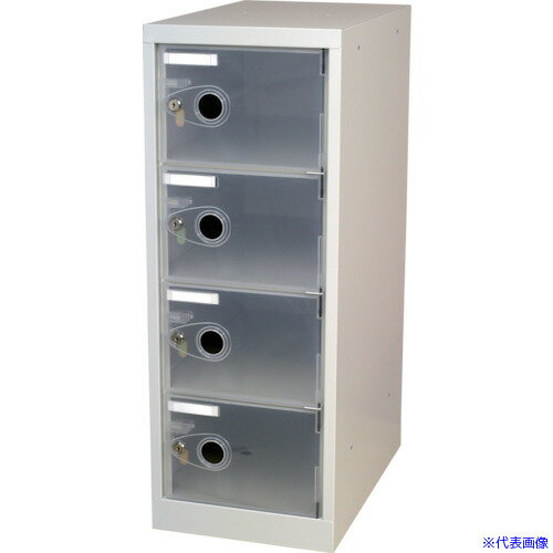 ■TRUSCO スケルトンロッカー 1列X4段 鍵付 クリア TSL4KTM(4627229)[法人限定][直送元]