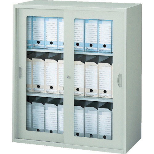 ■NAIKI 収納庫 NWS型 ガラス引違い書庫(枠付) W899×D400×H1050 NWS0911HGAW(4632613)[送料別途お見積り..