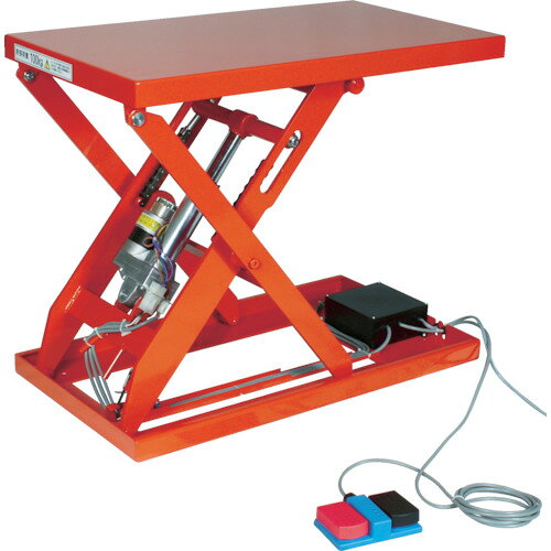 ■TRUSCO テーブルリフト1000kg電動Bねじ200V 800×1050mm HDLL100810V22(4643364)[...