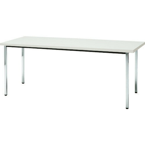 ■TRUSCO 会議用テーブル 1200X600XH700 角脚 下棚無し ホワイト TD1260W(4646282)[法人限定][直送元]