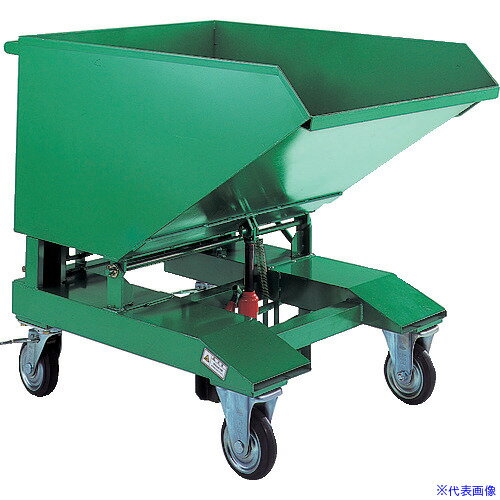 ■TRUSCO 廃棄物運搬車 スクラップ台車 油圧ジャッキ式 120L 均等荷重200kg VSP120JK(4650654)[法人限定][直送元]