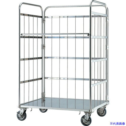 ■テックサス ロールボックスパレット 800x600 SUSφ150ゴム車 MC1D(4651031)[法人限定][直送元]
