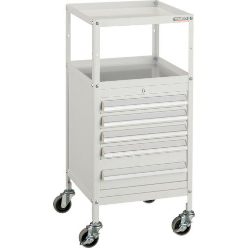 ■TRUSCO ミニキャビネットワゴン400X440X880LVR-423付 ホワイト MCW423W(4652461)[法人限定][直送元]