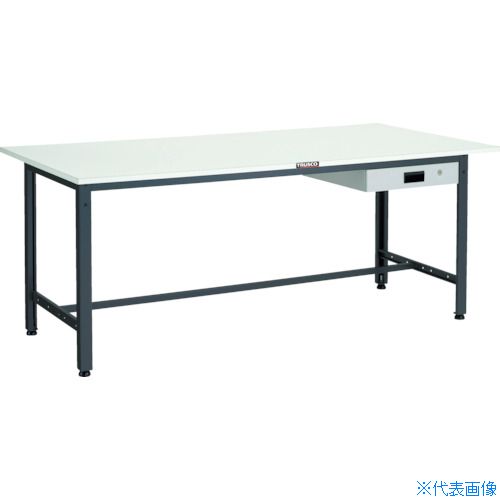 ■TRUSCO 軽荷重作業台(400kg)LEW型 1500X750XH740 薄型1段引出付 ダークグレー色 LEWR1500UDK1(4671236)[法人限定][直送元]