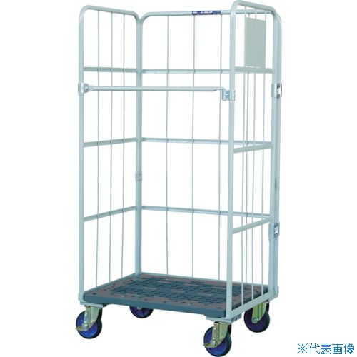 ■ワコーパレット カゴ車(鋼製) カーゴプレスタ エアーキャスター 850×650×1700 WKP8565A(4677455)[法人限定][直送元]