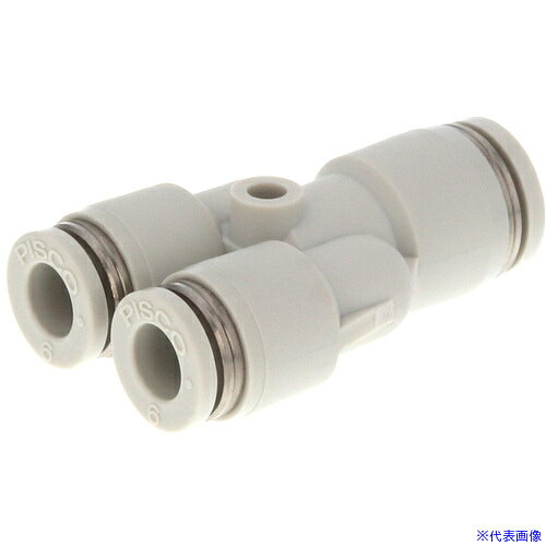 ■PISCO チューブフィッティング 違径ユニオンワイ チューブ外径：8mm×6mm ライトグレー仕様 PW86W(4695606)×10[送料別途お見積り][法人限定][掲外取寄]