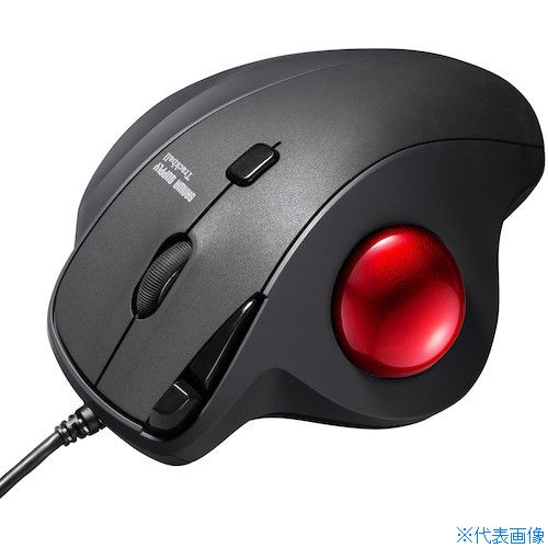 ■SANWA 有線トラックボール(静音・5ボタン・親指操作タイプ) MATB184BK(4723185)[法人限定][外直送元]