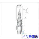 ■ナカニシ チタンコート超硬カッター テーパー先丸型 ダブルカット φ10×30×軸φ6 14° 21542(4762193)
