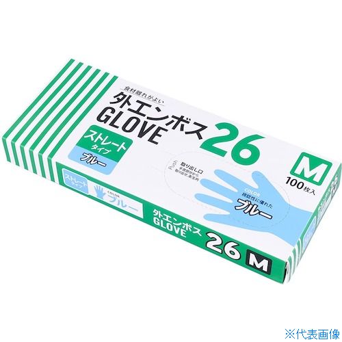 オレンジブック トラスコ中山　TRUSCOエフピコ 外エンボスGLOVE26青 M (100枚入) 〔品番:CGGA〕[ 注番:4782524]特長●外側にエンボス加工を施し、食材離れが良くなっています。●強化触媒を配合しているので、破れにくいです。●着脱がしやすいストレートタイプです。●管理のしやすい小箱タイプです。●異物混入対策のブルータイプです。用途●調理、盛り付けに。●軽い清掃作業に。仕様●色：青●サイズ：M●全長(cm)：28.0●手のひら周り(cm)：15.4●中指長さ(cm)：83●厚さ(mm)：0.026●粉(あり・なし)：なし●すべり止め：なし●エンボス加工：外エンボス●食品衛生法：適合品●左右の区別：左右兼用仕様2●外側エンボス加工●食品衛生法適合品●強化触媒配合材質/仕上セット内容/付属品注意原産国（名称）中国JANコード4549379665114本体質量190gオレンジブック トラスコ中山　TRUSCOエフピコ 外エンボスGLOVE26青 M (100枚入) 〔品番:CGGA〕[注番:4782524][本体質量：190g]分類》保護具》作業手袋》使い捨て手袋☆納期情報：オレンジブック掲載以外でメーカー直送品【法人限定＝会社名ご記入お願い致します。】